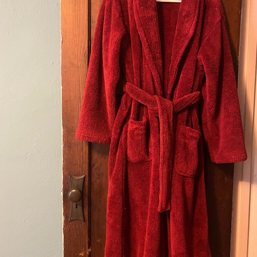 Pottery Barn Rich Red Plush Robe